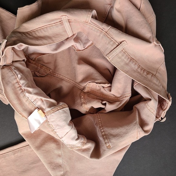 Old Navy Extra High Rise Jeans 24 Curvy Ski-Hi Straight Dusty Pink Smooth - Picture 4 of 12